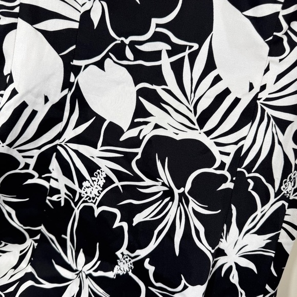 Vintage Nine West Y2K Floral Black White Floral Print Mini Dress Size 6 - Picture 12 of 14